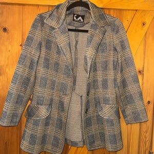 70's Vintage Jack Winter blazer Plaid Women's Jacket - grey and Tan